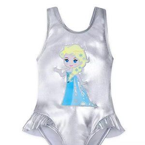Disney Store Metallic 1 Pc Swimsuit FROZEN